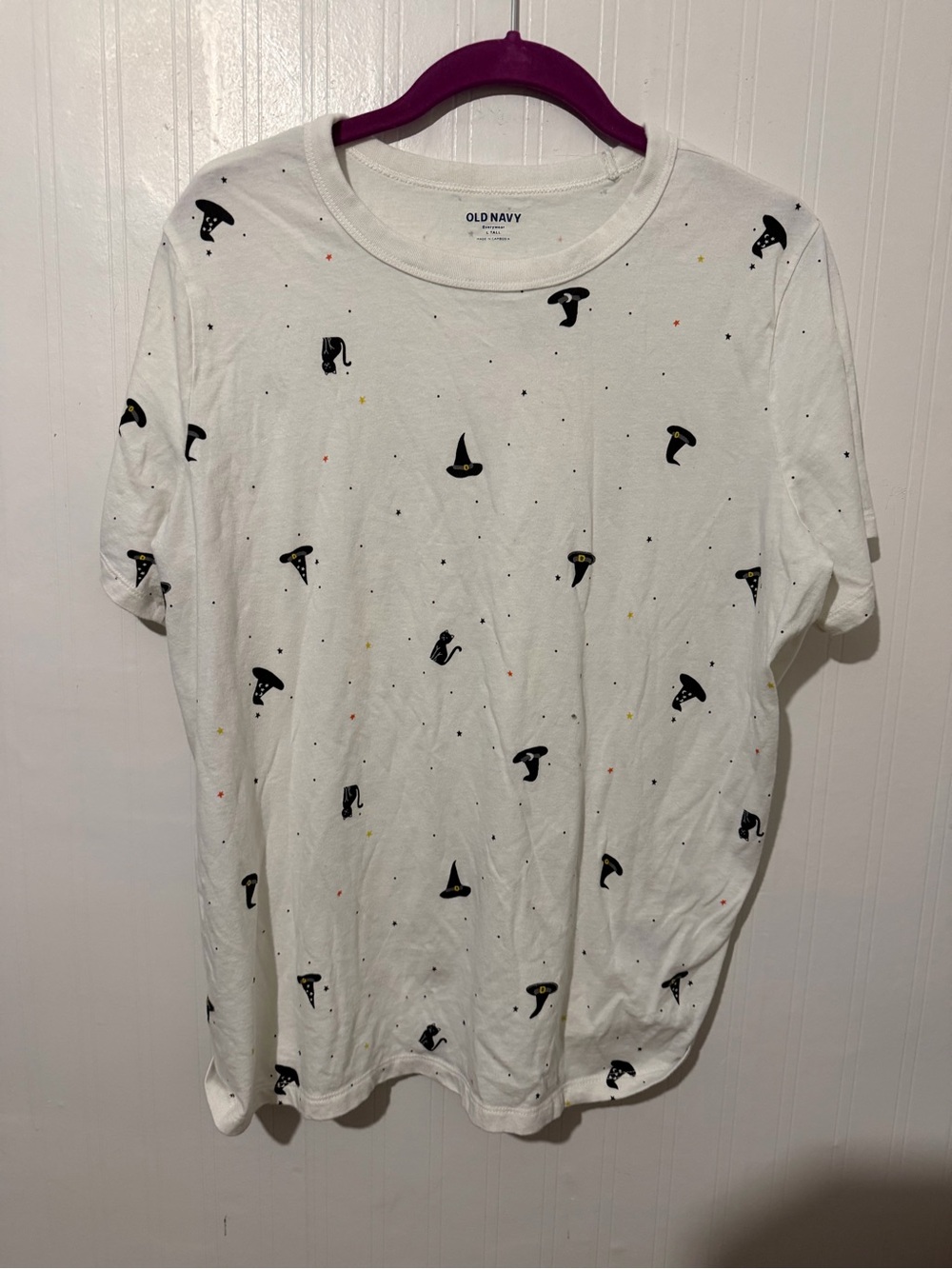 Old Navy White Short-Sleeve Graphic Tee - women’s L Tall